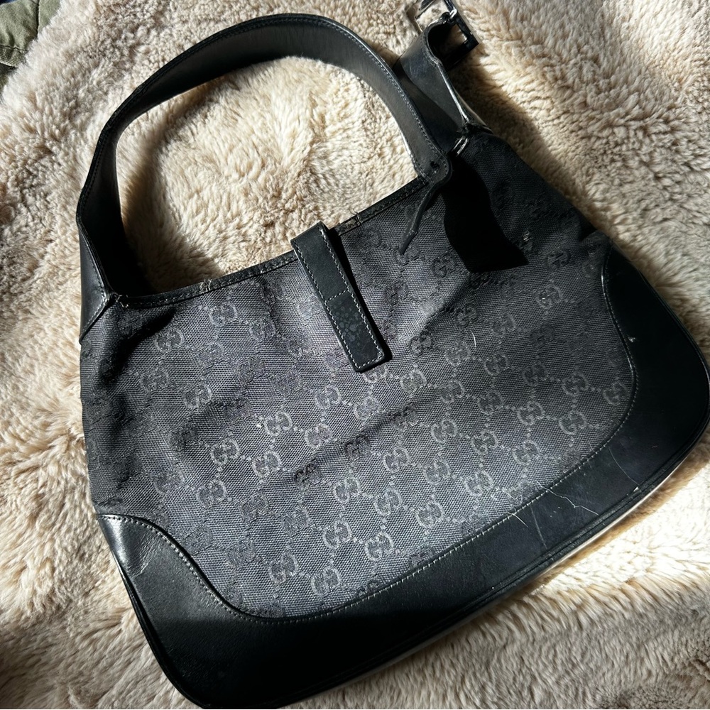 Project Bag: Gucci Tom Ford Jackie Black Monogram Shoulder Bag - Picture 12 of 13
